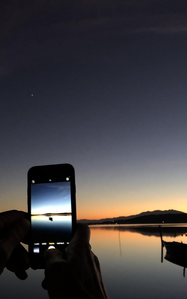 Zonsondergang over de vijver